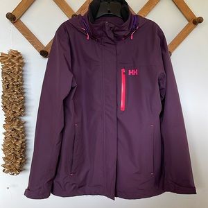 Helly Hansen size L Hooded jacket💜Like New Rain jacket not insulated inside